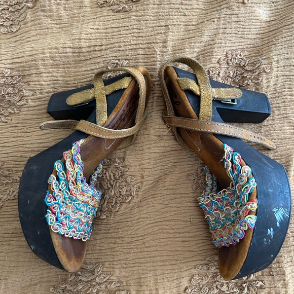 Sbicca Vintage Collection Wood and Leather pumps fits like 8.5 - Picture 4 of 7